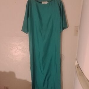 Patti Cappalli I. Magnin Vintage Green Silk Maxi Dress New Sz P?